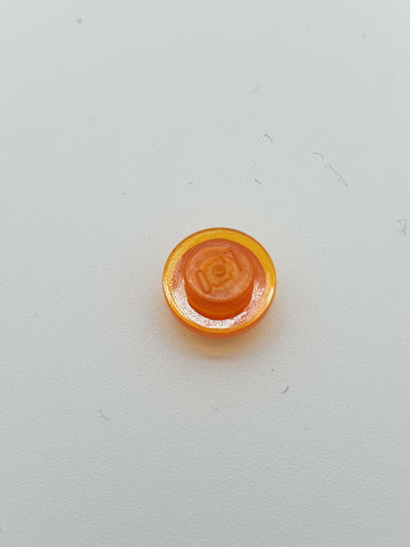 1x1 Rundstein flach transparent orange