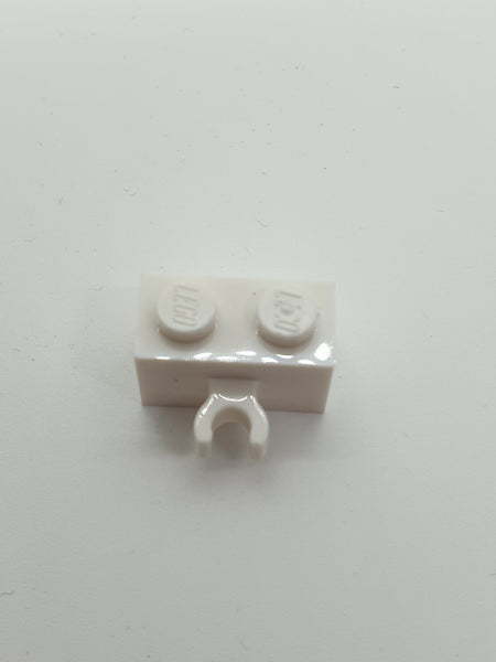 1x2 modifizierter Stein mit O-Clip vertikal weiß white