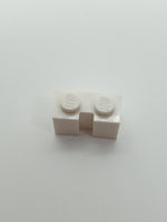 1x2 modifizierter Stein mit Rille weiß white