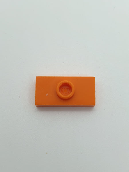 1x2 modifizierte Fliese/Platte mit Noppe mit Nut und Noppenhalter (unten) orange