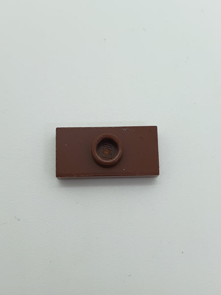 1x2 modifizierte Fliese/Platte mit Noppe mit Nut und Noppenhalter (unten) neubraun reddish brown