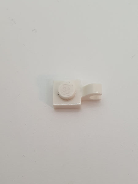 1x1 Platte mit offenem O-Clip horizontal weiß white