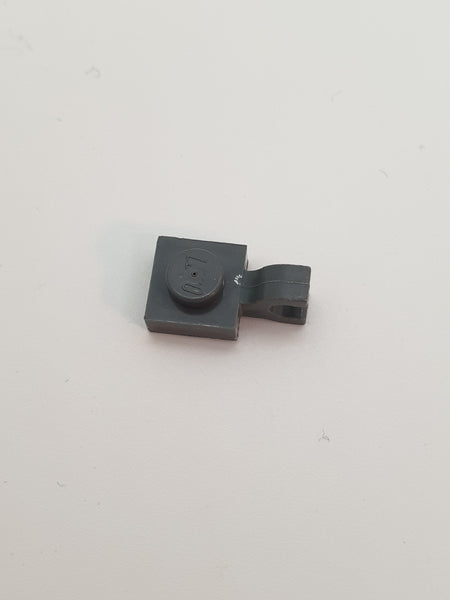 1x1 Platte mit offenem O-Clip horizontal neudunkelgrau