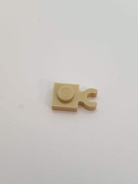 1x1 Platte mit U-Clip dünn vertikal beige tan