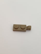 1x2 modifizierte Platte mit Clip dunkelbeige
