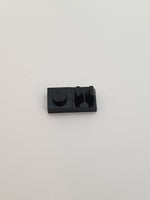 1x2 modifizierte Platte mit Clip oben, mit Schlitz schwarz black