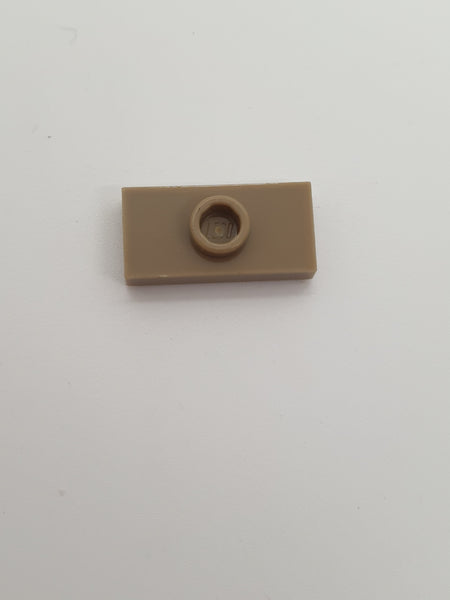 1x2 modifizierte Fliese/Platte mit Noppe mit Nut dunkelbeige