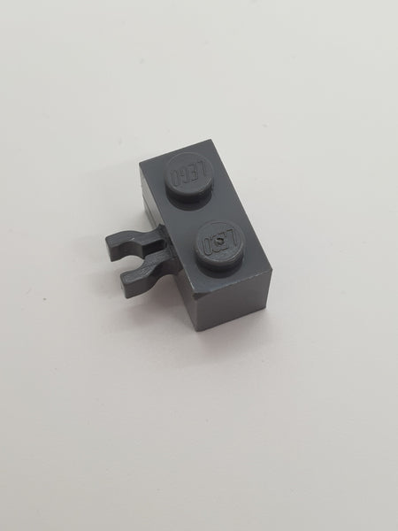 1x2 modifizierter Stein mit O-Clip vertikal neudunkelgrau