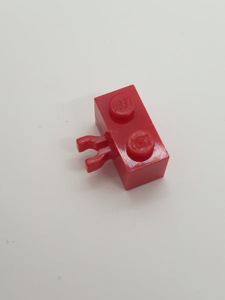 1x2 modifizierter Stein mit Clip zweigeteilt vertikal rot