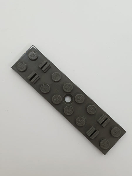 2x8 Eisenbahnschwelle / Platte ohne Einkerbung für Kabel 12V 4,5V altdunkelgrau dark gray