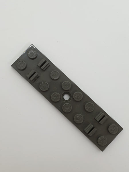 2x8 Eisenbahnschwelle / Platte mit Einkerbung für Kabel 12V 4,5V altdunkelgrau dark gray
