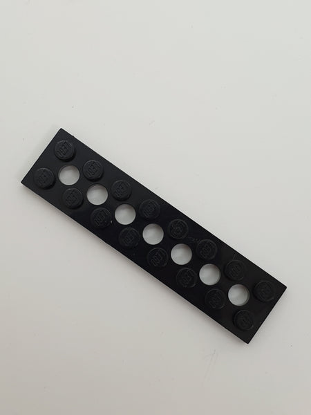 2x8 Technik Platte mit 7 Löchern schwarz black