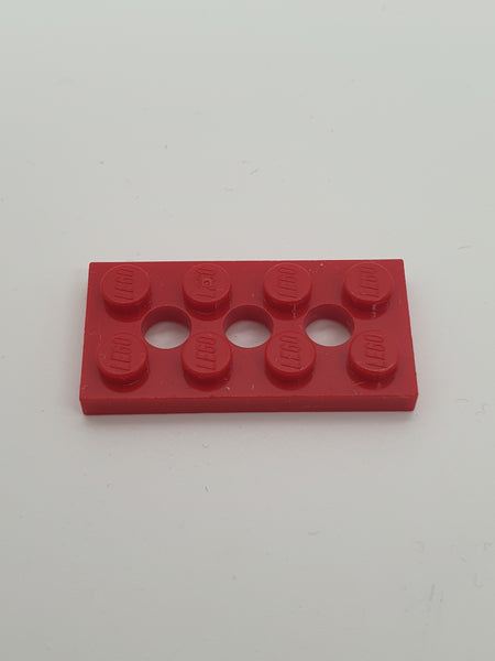 2x4 Technik Platte mit 3 Löchern rot