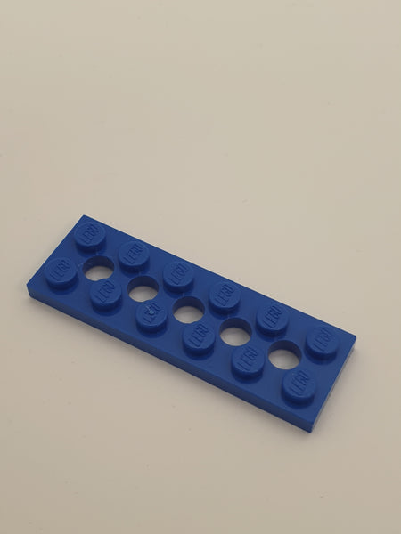 2x6 Technik Platte mit 5 Löchern blau