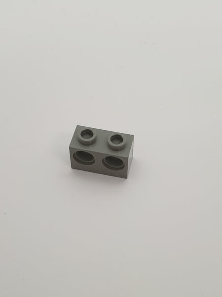 1x2 Technik Stein (2 Löcher) althellgrau light gray