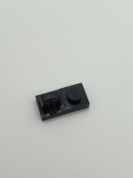 1x2 Scharnierplatte mit 1 Finger oben schwarz black