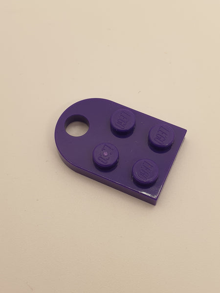 2x2 modifizierte Platte mit Loch lila dark purple