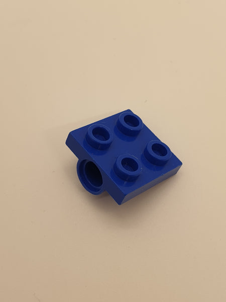 2x2 Achsplatte mit 1 Pinloch (gebrochener Support) blau