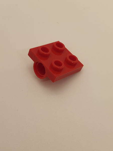 2x2 Achsplatte mit 1 Pinloch (kompletter Support) rot
