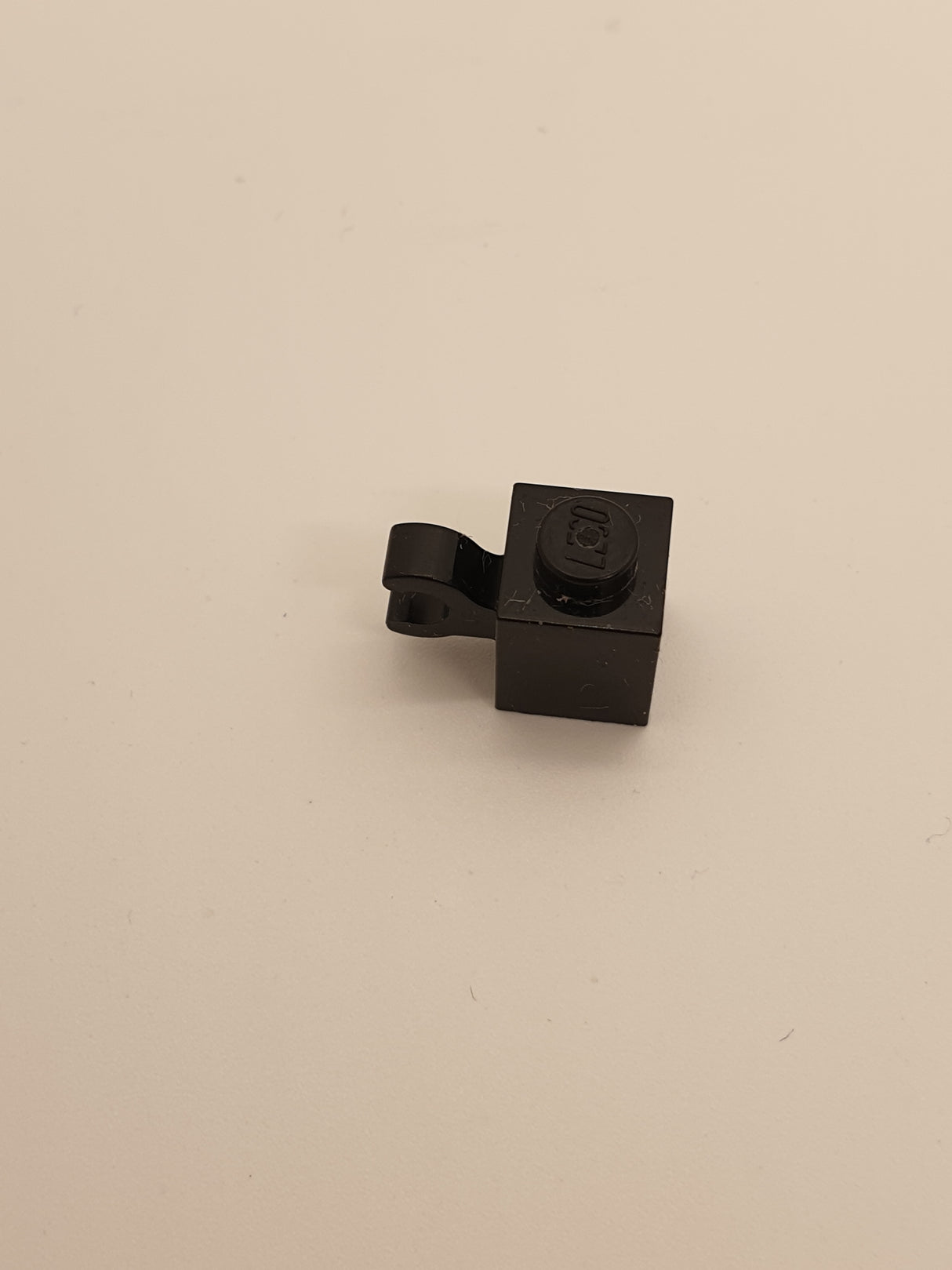 1x1 Stein mit Clip horizontal schwarz black