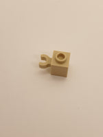 1x1 Stein mit Clip vertikal offene Noppe beige tan