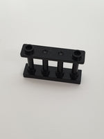 1x4x2 Zaun/Gitter mit 2 Noppen schwarz black