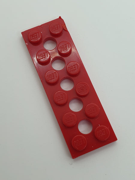 2x6 Technikplatte mit 5 Löchern rot