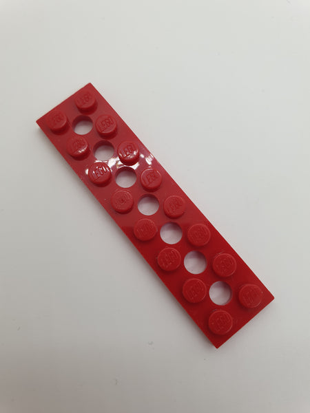 2x8 Technik Platte mit 7 Löchern rot