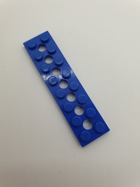 2x8 Technik Platte mit 7 Löchern blau