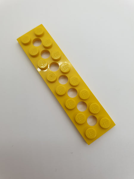 2x8 Technik Platte mit 7 Löchern gelb