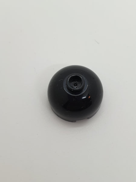 2x2 Rundstein Kuppel Oberteil mit geblockter Noppe, ohne Achshalter schwarz black