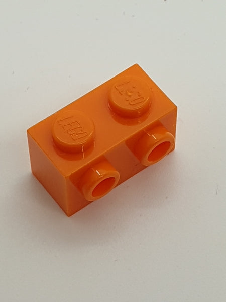 1x2x1 modifizierter Stein mit 2 Noppen an einer Seite orange