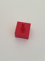 2x2x1 Stein mit Pin Vertikal oben rot red