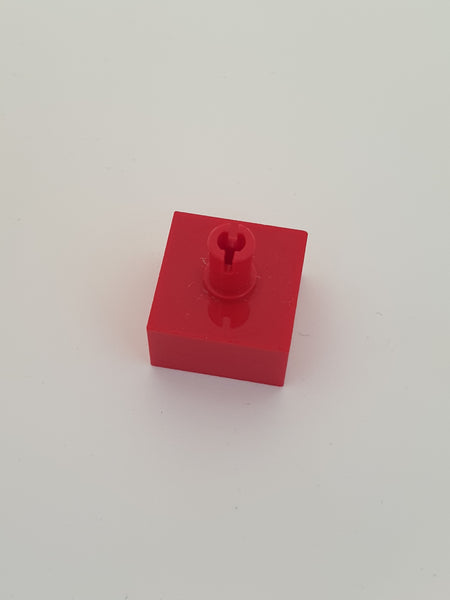 2x2x1 Stein mit Pin Vertikal oben rot red