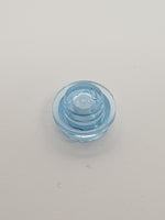 1x1 Rundstein flach transparent blau