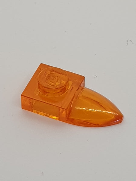 1x1 modifizierte Platte mit Zahn transparent orange