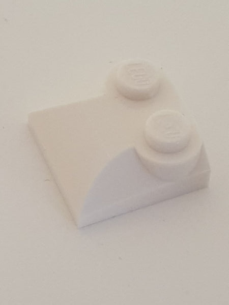 2x2x2/3 modifizierter Stein zwei Noppen, gekrümmt weiß white