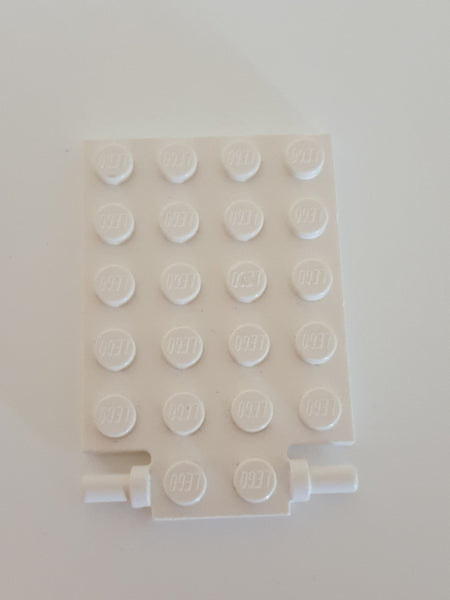 4x6 Platte modifiziert Falltür Scharnier (lange Pins) weiß white