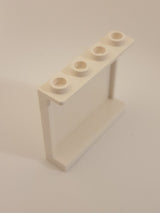 1x4x3 Paneel mit Seitenstützen hohle Noppen weiß white