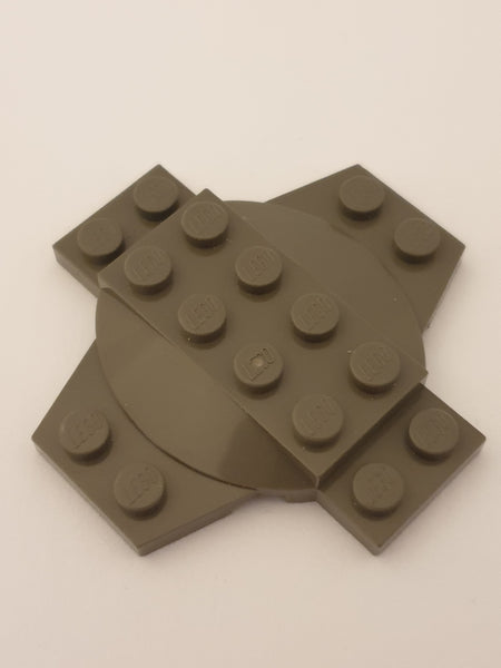 6x6x2/3 Platte modifiziert Cross mit Kuppel altdunkelgrau dark gray