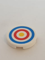 2x2 Rundfliese with Bottom Stud Holder with Archery Target Pattern