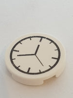 2x2 Fliese rund bedruckt mit Uhr Aufdruck (x Boden) weiß white