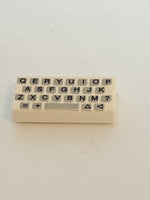 1x2 Fliese bedruckt mit Keyboard Aufdruck, einfach weiß white