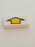 1x2 Fliese bedruckt with Arrow Short Yellow with Black Border Pattern