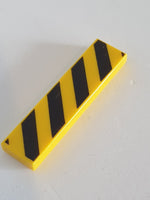 1x4 Fliese bedruckt mit gelben schwarzen Gefahrstreifen gelb