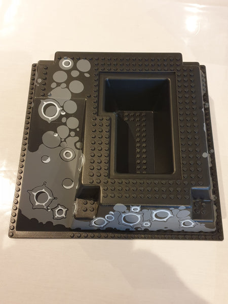 32x32 Grundplatte Bauplatte 3D Space Krater schwarz black