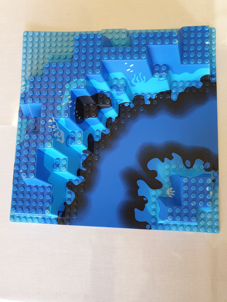 32x32 Grundplatte Bauplatte 3D Unterwasser Canyon light blue