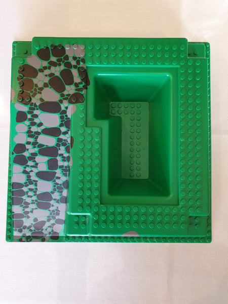 32x32 Grundplatte Bauplatte 3D Burg grün