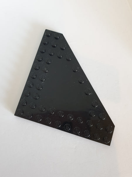 10x10 Dreieckplatte ohne Noppen in der Mitte schwarz black