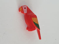 Papagei Tier Vogel mit 1x1 Sitzfläche rot